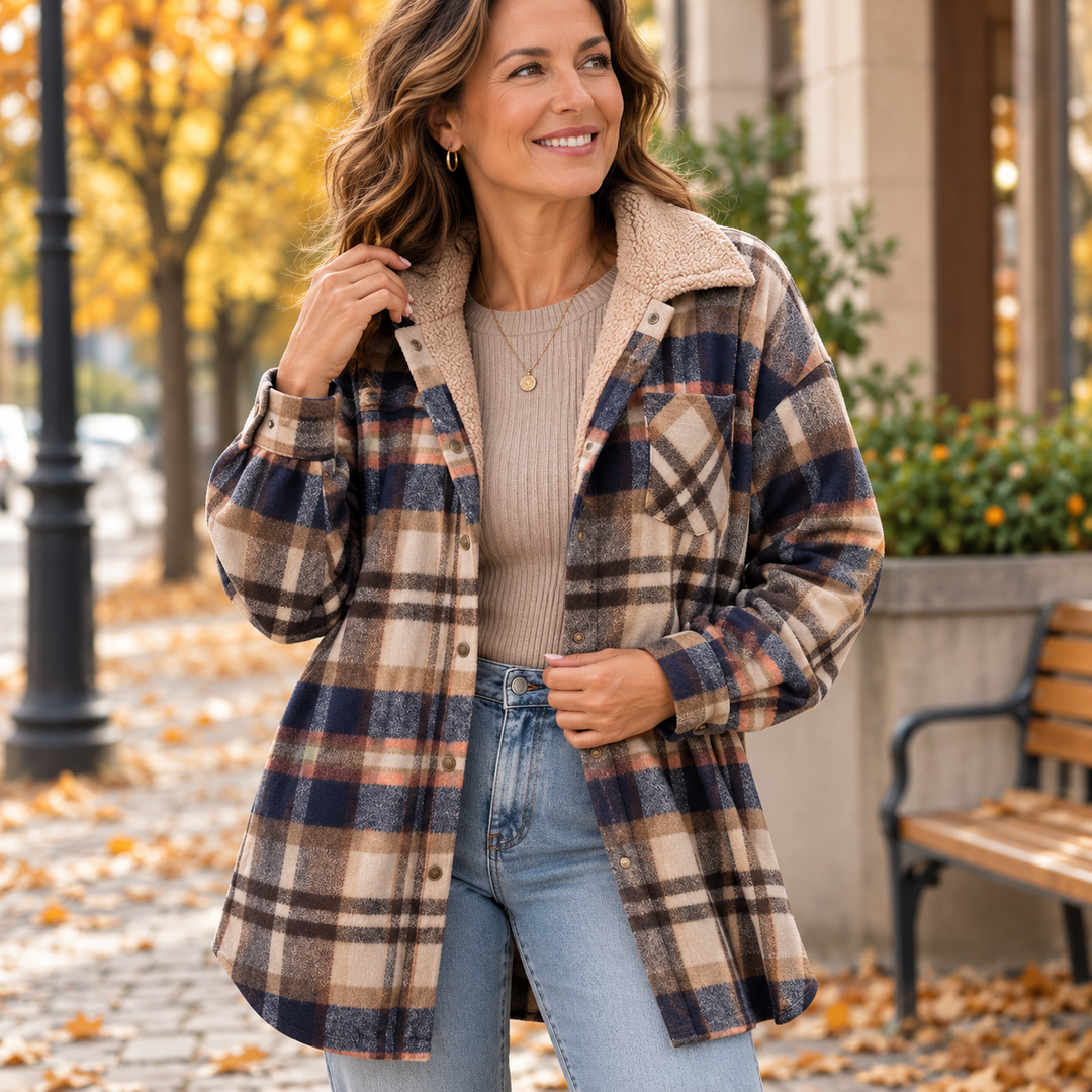 Ninon™ | Soft Flannel Jacket with Hood