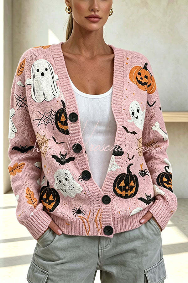 Halloween-themed cardigan