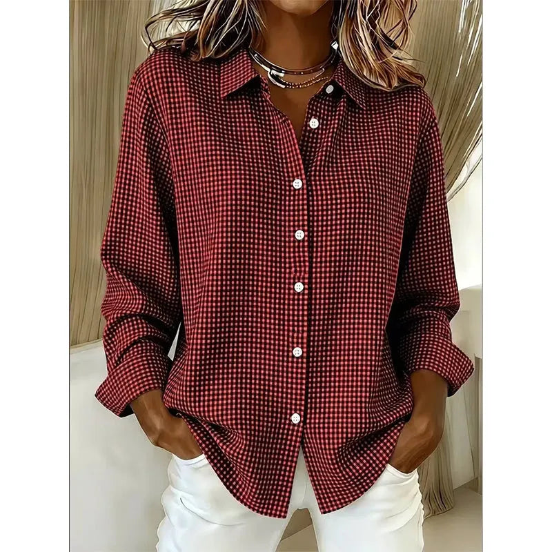 Flora - Classic Gingham Button Blouse