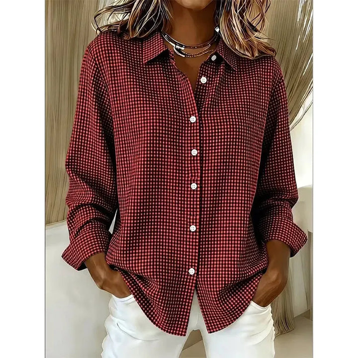 Flora - Classic Gingham Button Blouse