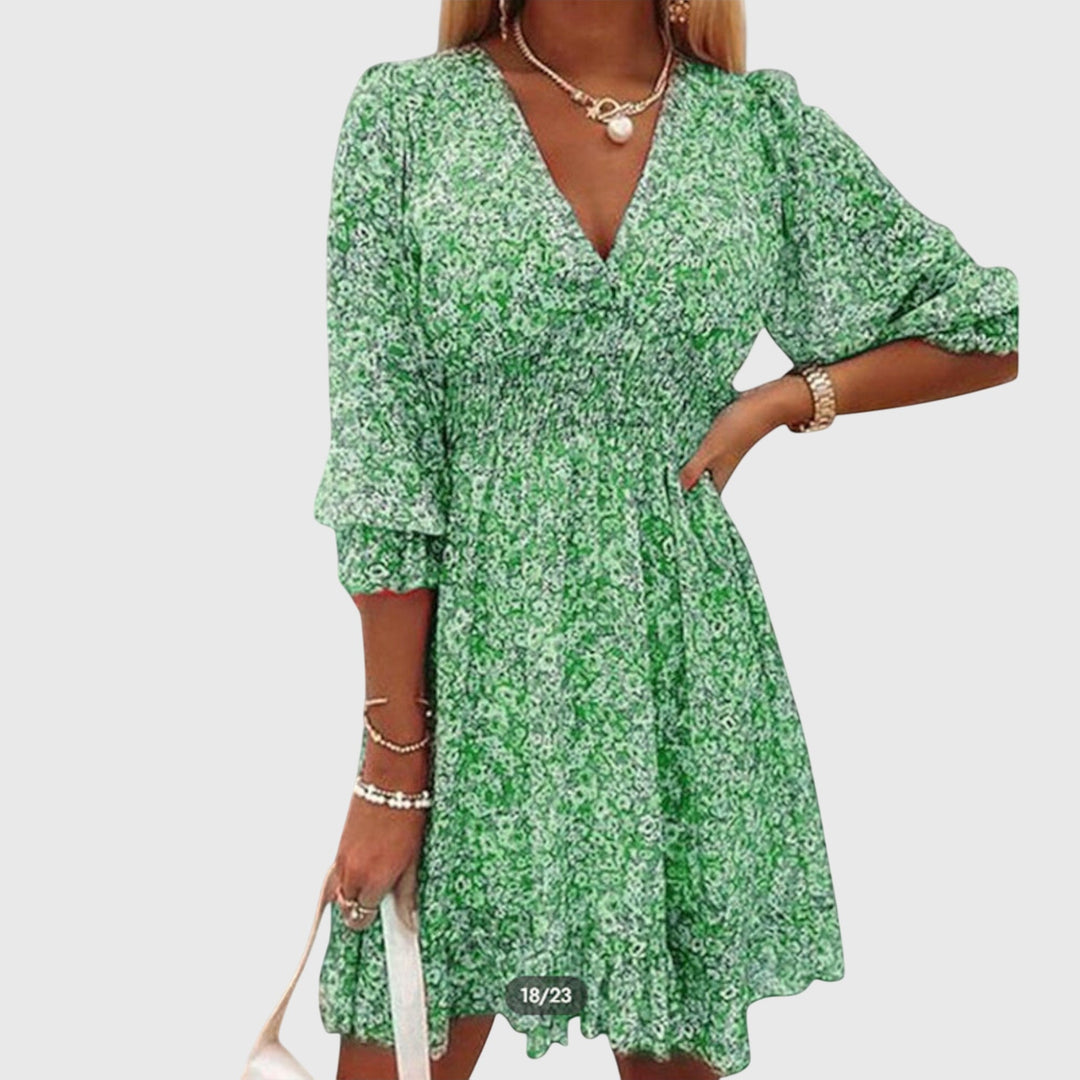 Elisa™  |  Floral Puff Sleeve Dress