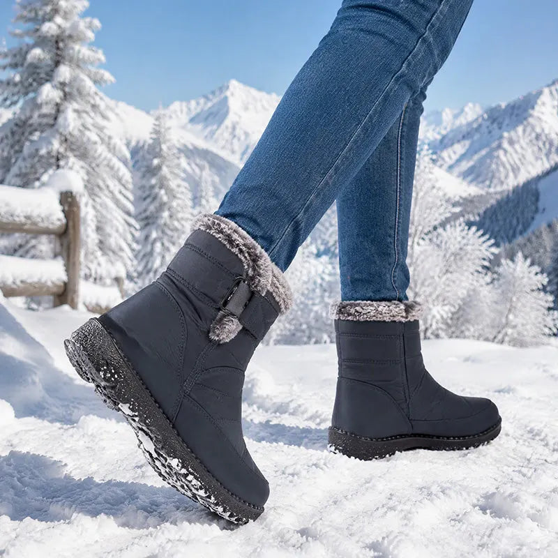 Adina Plush Trim Winter Ankle Boots - Elena Harper
