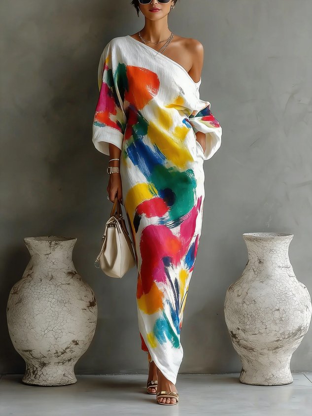 Daniella™ | Flowing Abstract Maxi Dress