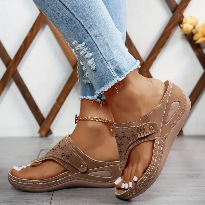 Anazza Comfortable Everyday Sandals with Wedge Heel, view 10 - Elena Harper