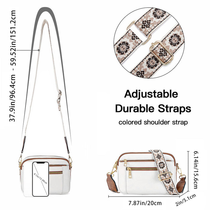Erikka | Elegant crossbody bag with patterned adjustable strap