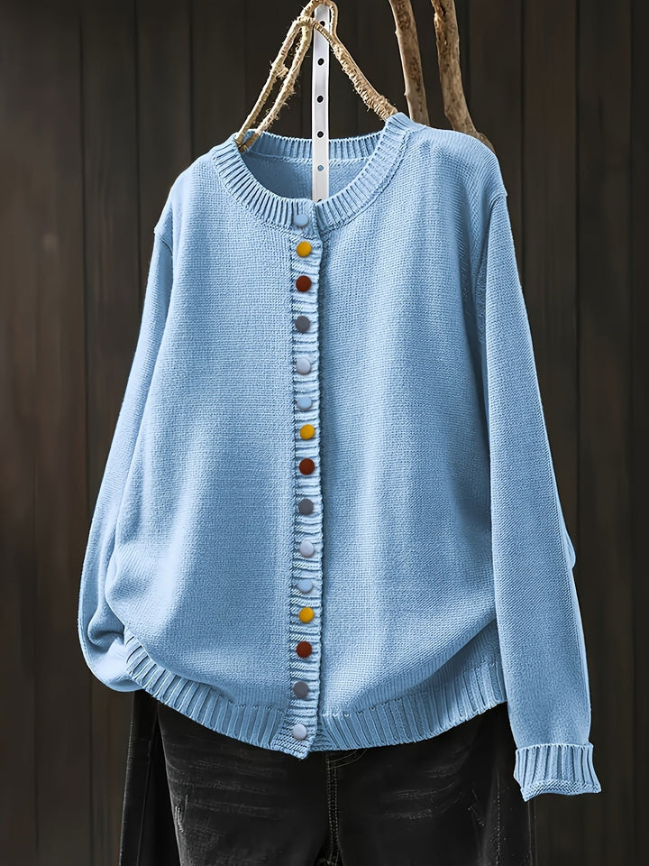 Gaetana Comfortable Knit Cardigan, view 5 - Elena Harper