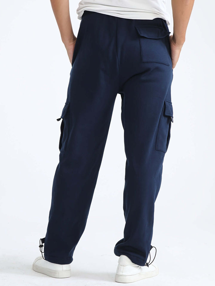 Men's Fleece Cargo Joggers with Multiple Pockets