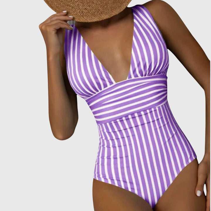 Women’s Tailored Swimsuit – V-Neck, Suitable for Summer and Beach Use
