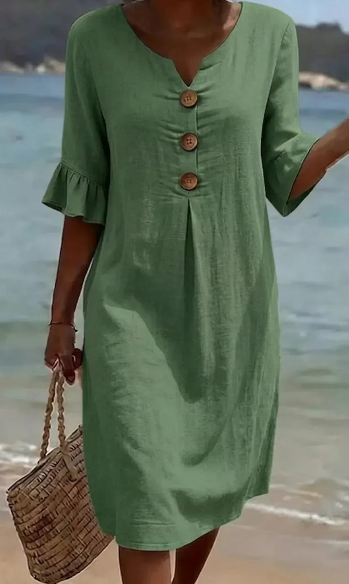 Nelia™ | Airy Midi Dress for Summer