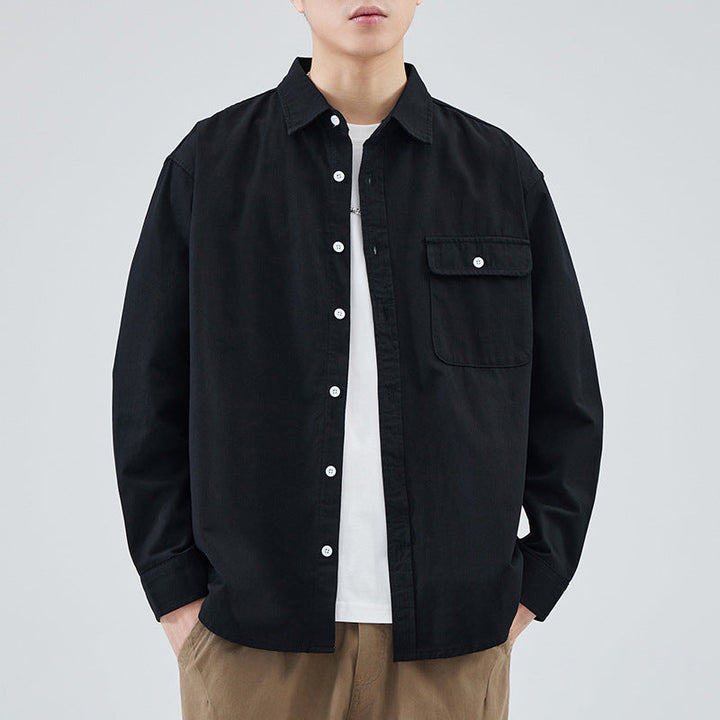 Men's Cotton Oversized Shirt Jacket Ideal for Autumn