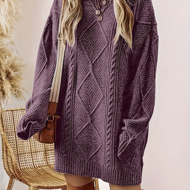 Tabitha Cable-Knit Sweater Dress - Elena Harper