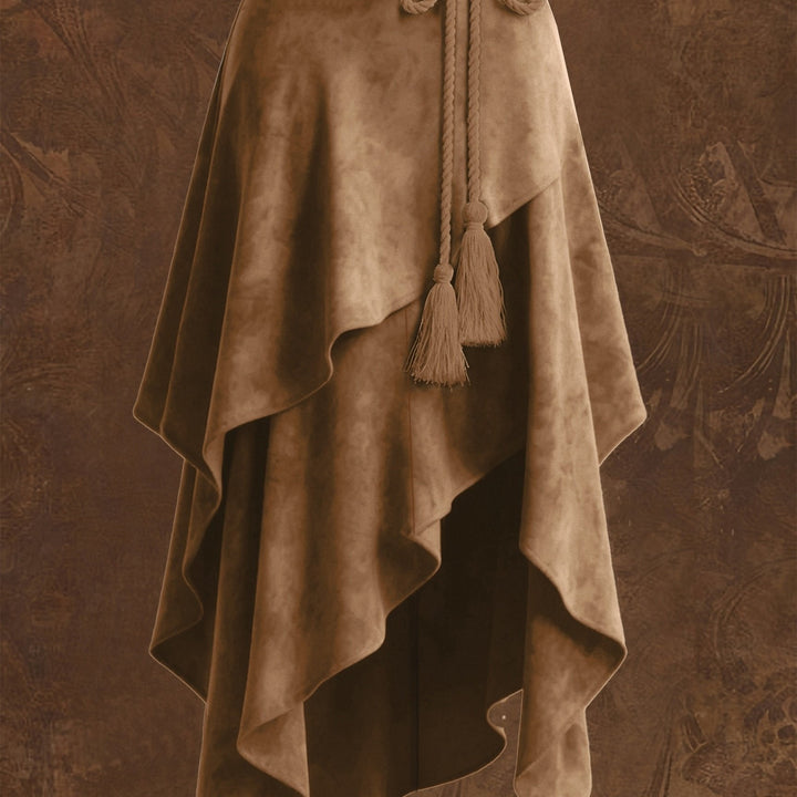 Mid-length Montarello Skirt for Women, Suede Look, Asymmetrical
