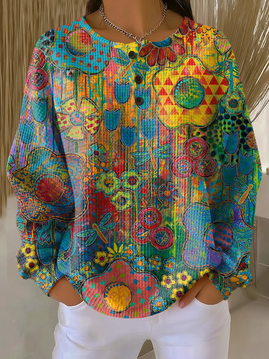 Alina | Colorful Sweater with Floral Pattern