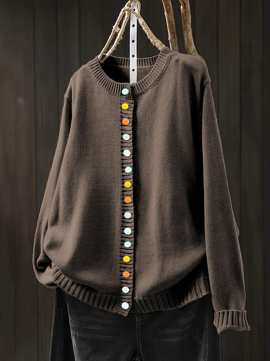 Gaetana Comfortable Knit Cardigan, view 2 - Elena Harper
