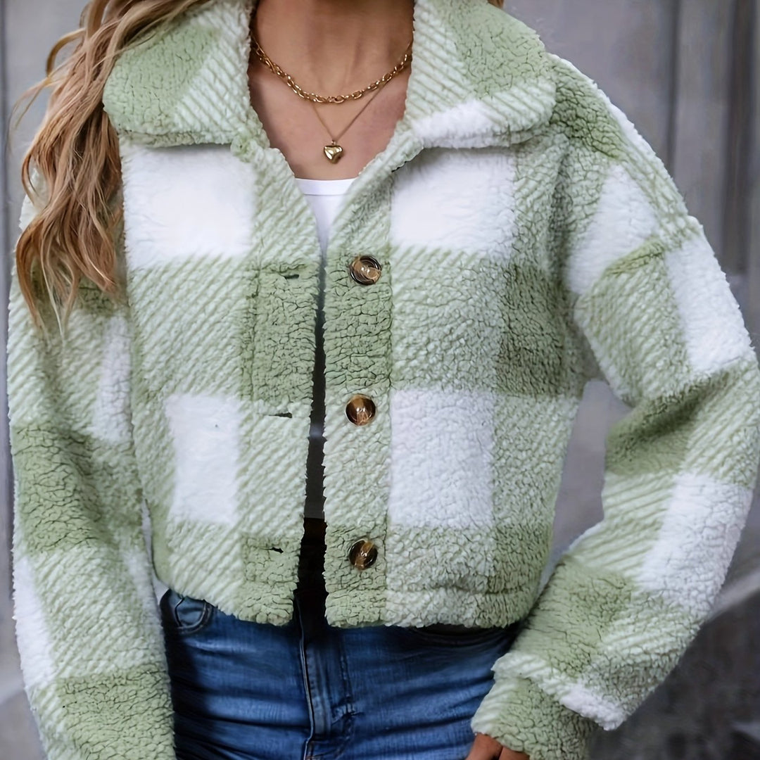 Short Women's Checkered Jacket - Modern and Casual
