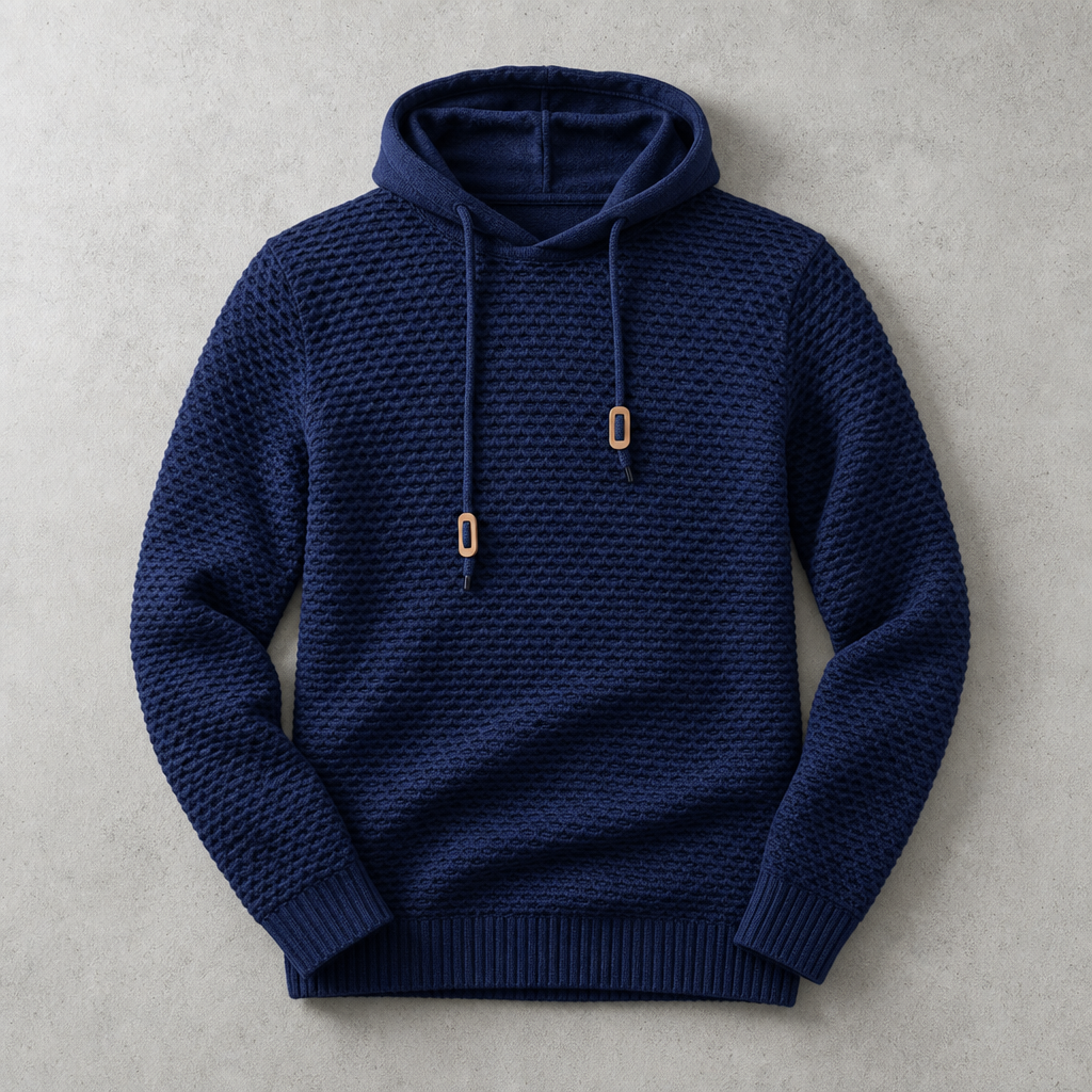 Bormio Basket-Weave Pullover Hoodie, view 6 - Elena Harper