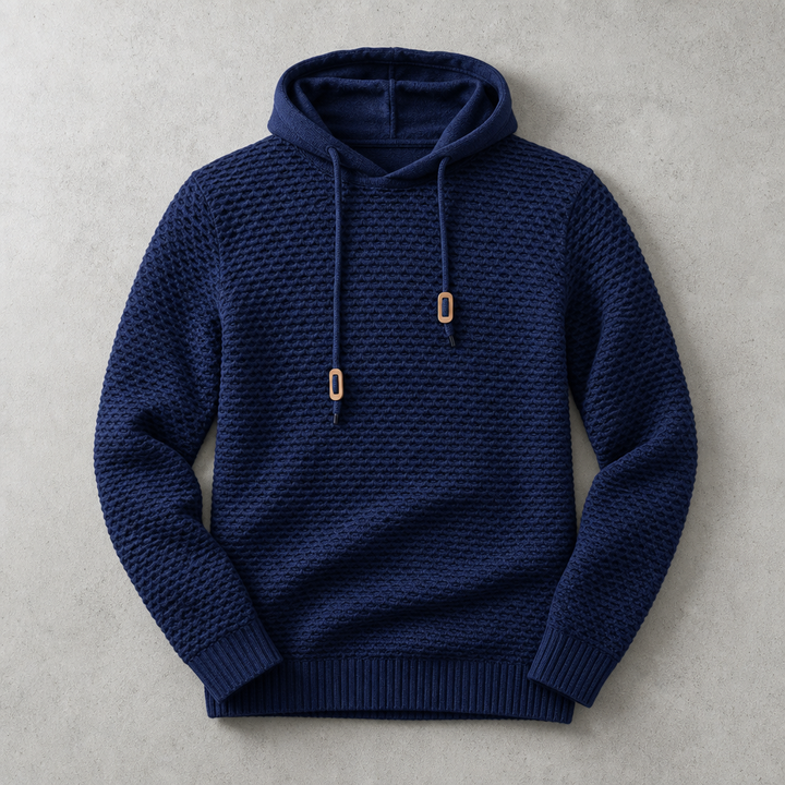 Bormio Basket-Weave Pullover Hoodie, view 6 - Elena Harper