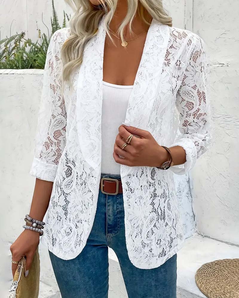 Elegant solid color jacket and buttons