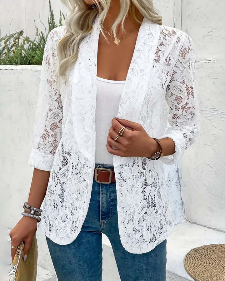 Elegant solid color jacket and buttons