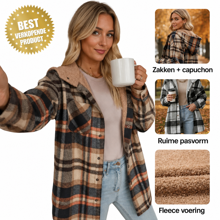 Ninon™ | Soft Flannel Jacket with Hood