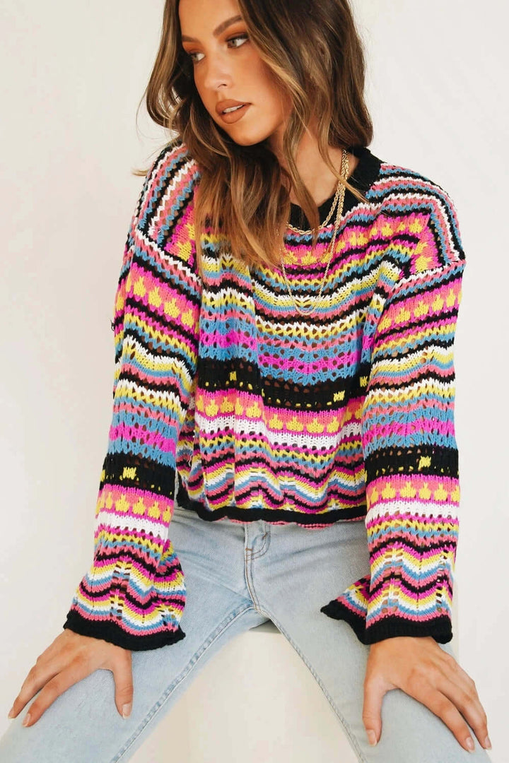 Women's Loose Stitch Knitted Jumper, view 5 - Elena Harper