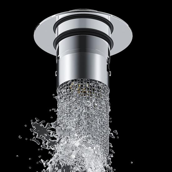 AbflussKlar™ Pop-up Drain Stopper with Integrated Strainer