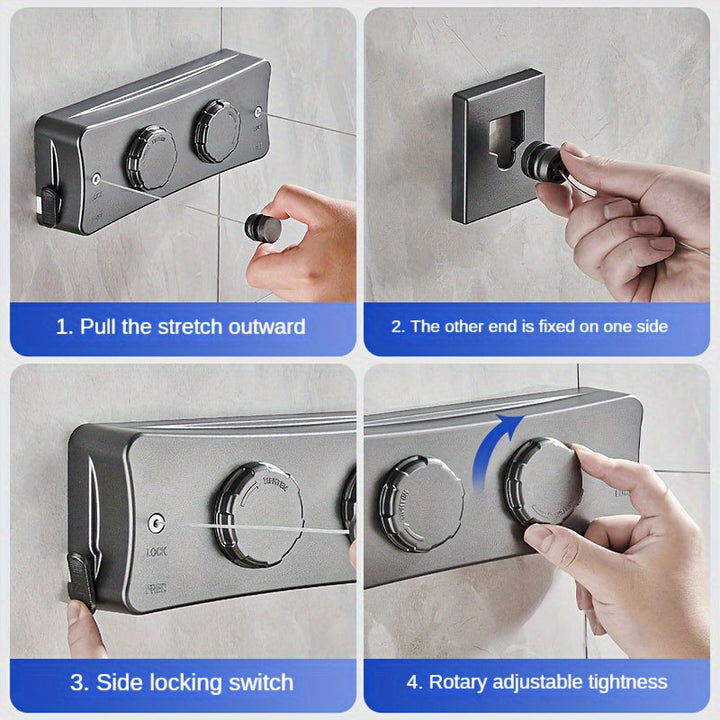 Double Folding Clothes Line Compact and Sturdy, view 7 - Elena Harper