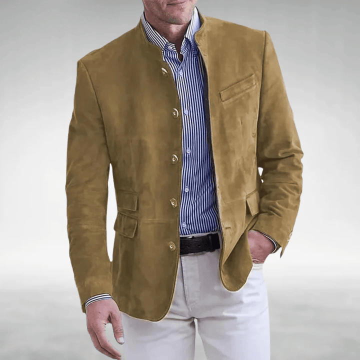 LAURENT MONACO | SUEDE COLLARED JACKET FOR MEN