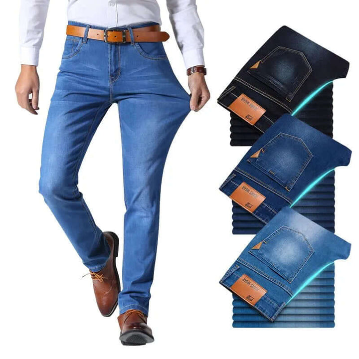 Men's Straight Leg Jeans Durable Denim, view 4 - Elena Harper