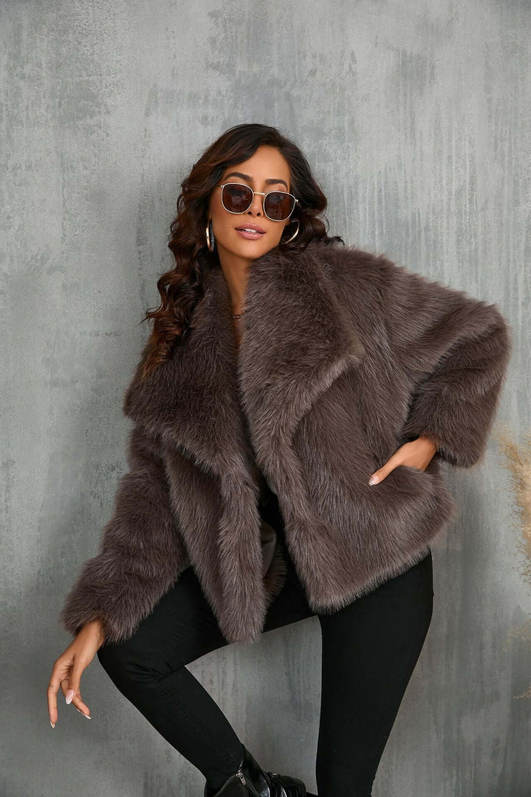 Taupe Coat, view 5 - Elena Harper