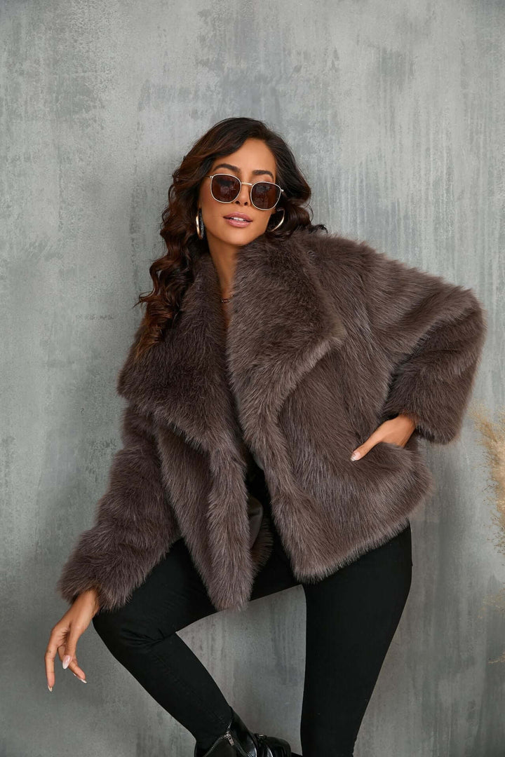 Taupe Coat, view 5 - Elena Harper