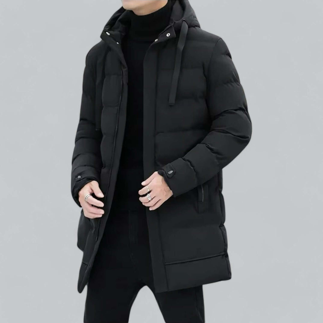 Longline Padded Winter Parka Coat, view 6 - Elena Harper