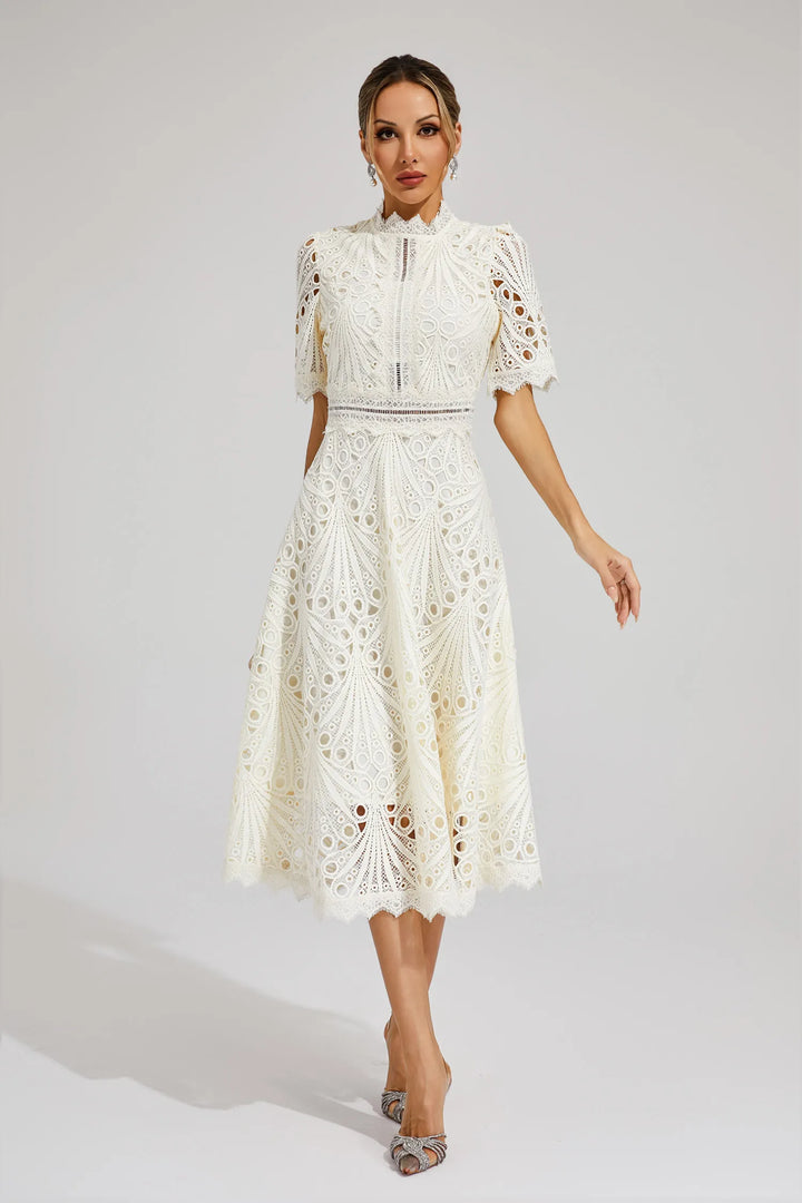 Hallie Lace Midi Dress, view 10 - Elena Harper