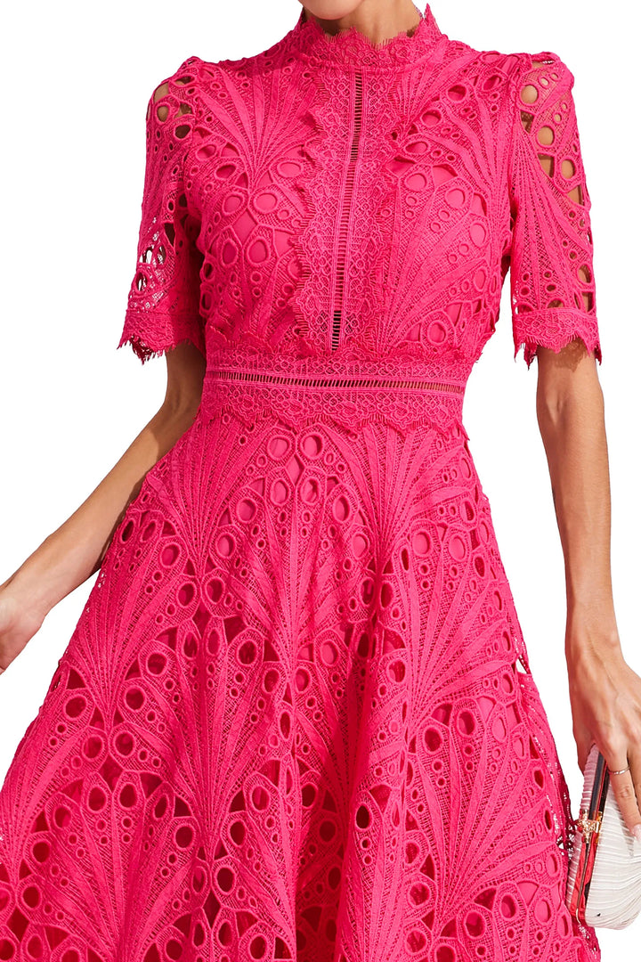 Pierre Midi Dress in Lace and Elegance, view 9 - Elena Harper
