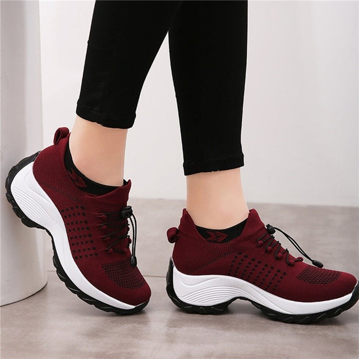 Claudia Comfortable and Supportive Orthopedic Knit Platform Sneakers - Elena Harper