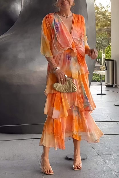 Elegant Jade™ bohemian maxi dress by Emma & Rose Cape Town, flowing fabric with intricate patterns and a relaxed fit.