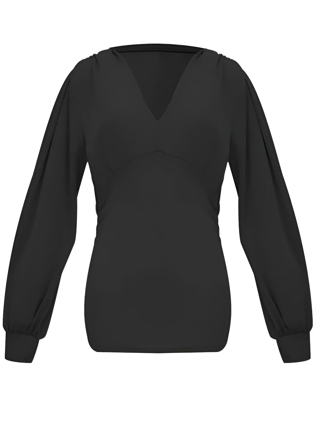 Caylee - Tailored Casual Blouse with Lantern Sleeves