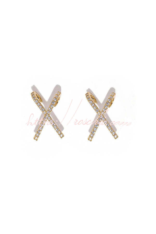 Crisscross Letter X Stud Earrings