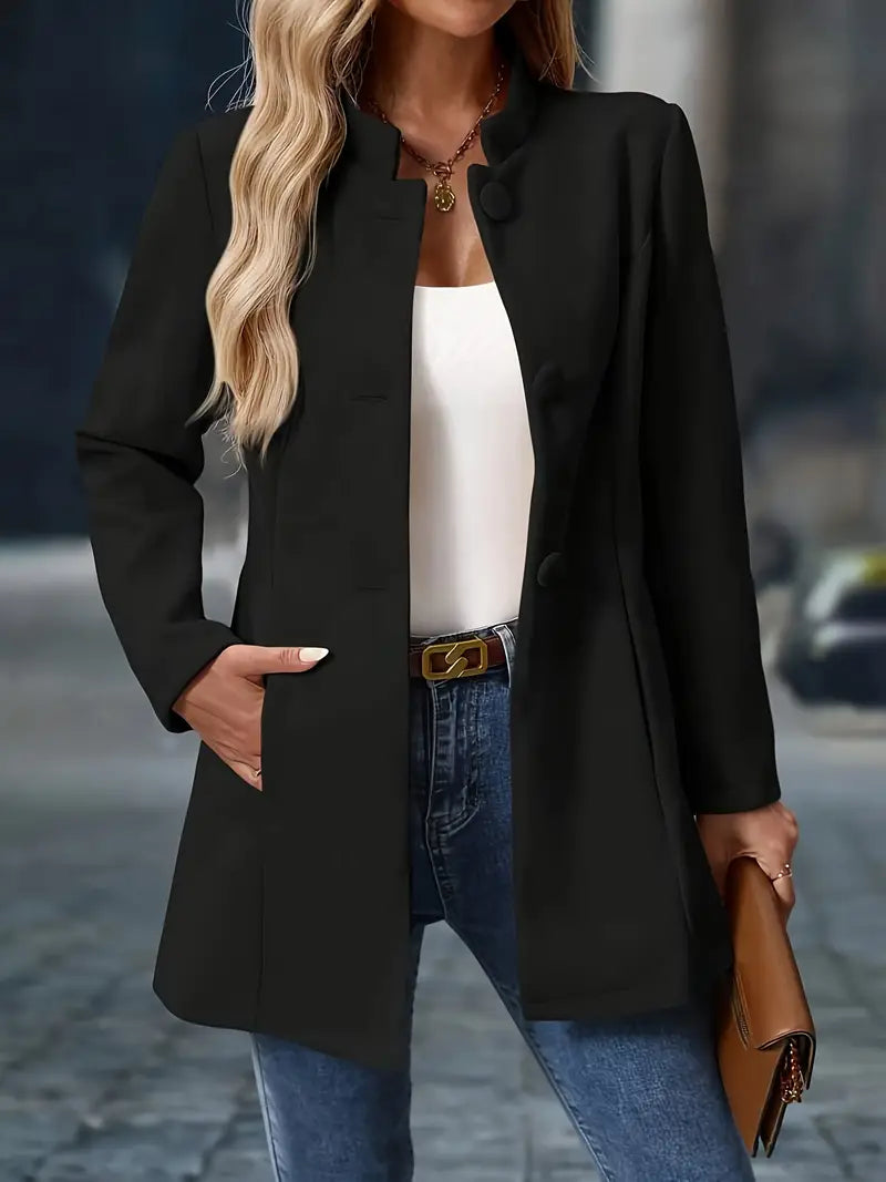 Valérie - Elegant Buttoned Jacket with High Collar