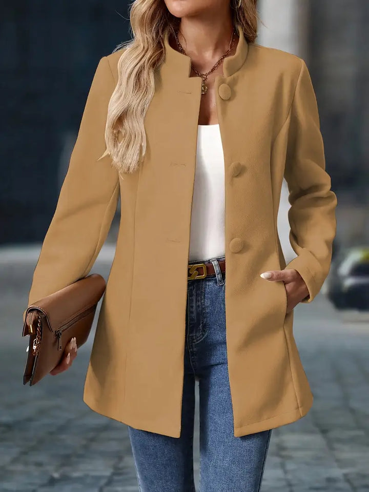 Valérie - Elegant Buttoned Jacket with High Collar