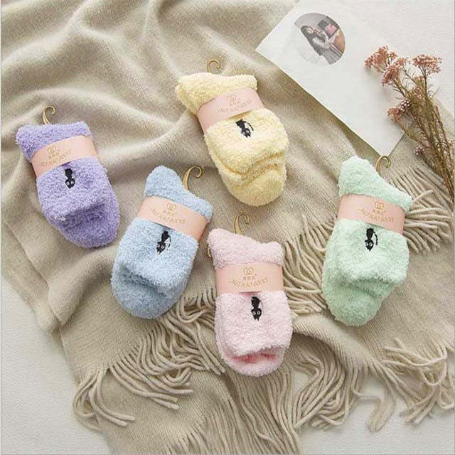 Cat Pattern Plush Socks