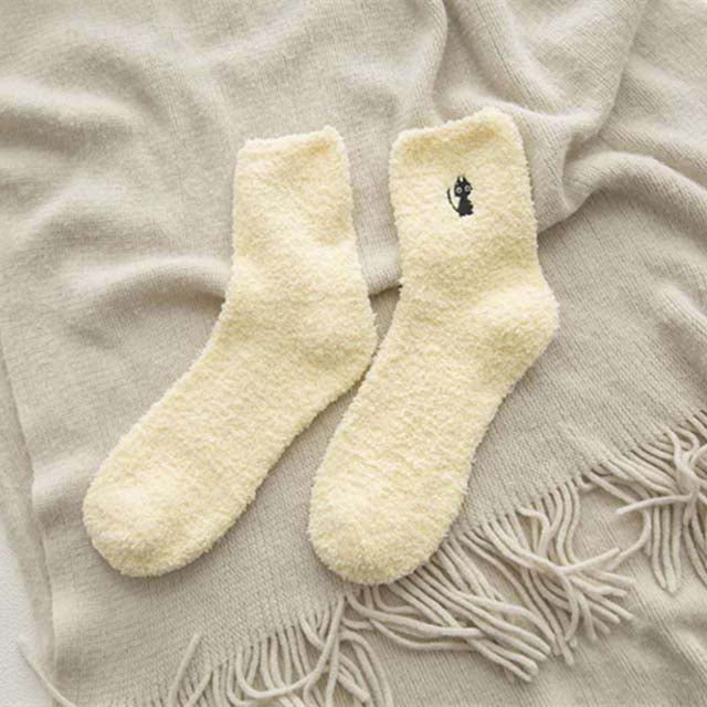 Cat Pattern Plush Socks