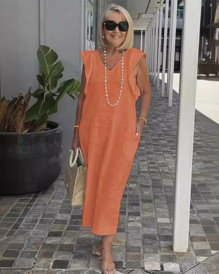 Gloria Linen Dress, view 4 - Elena Harper