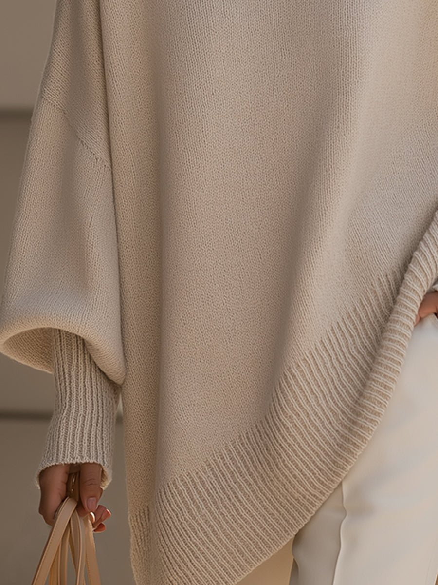 Hannah | Elegant Oversized Women's Knit Sweater with Batwing Sleeves