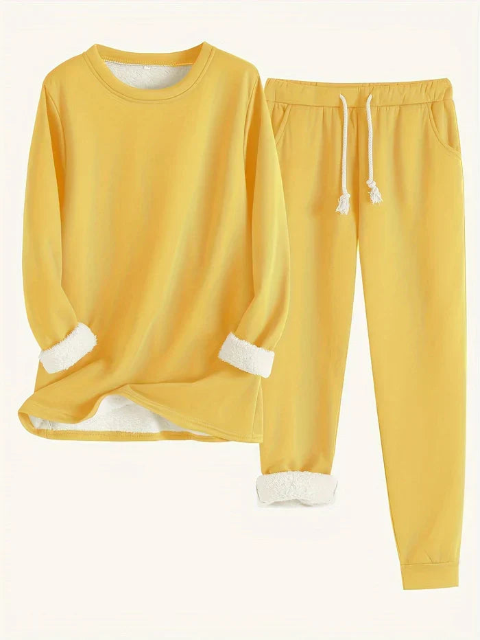 Solid Thermal Set Two Warm Pieces for Women, view 6 - Elena Harper
