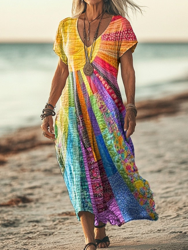 Bohemian Sun Design Dress