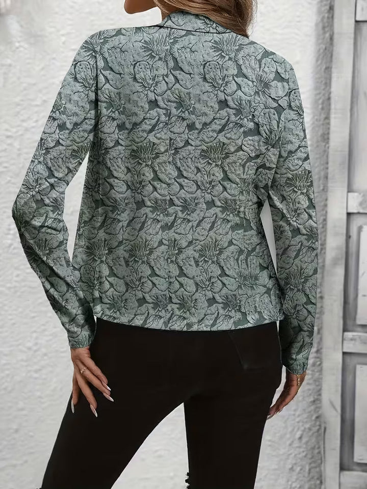 Women's Floral Blazer with Structured Collar