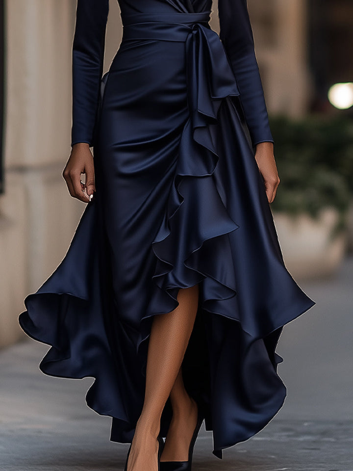 Luna™  |  Long Silky Dress Ruffles