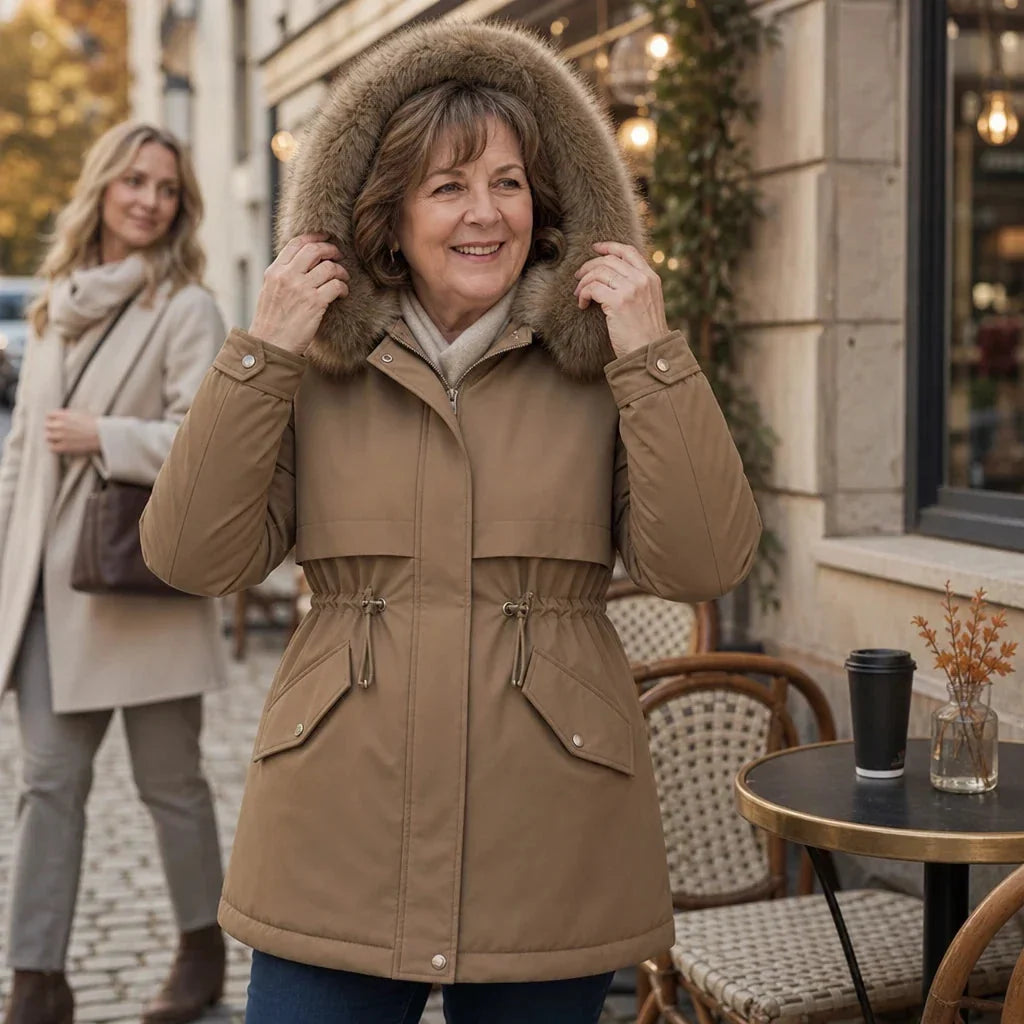 Emma Elegant and Warm Mid-Length Women's Parka - Elena Harper