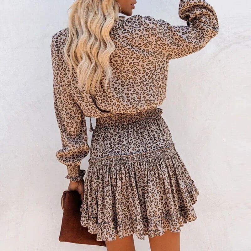 Leopard Print Midi Dress, view 4 - Elena Harper